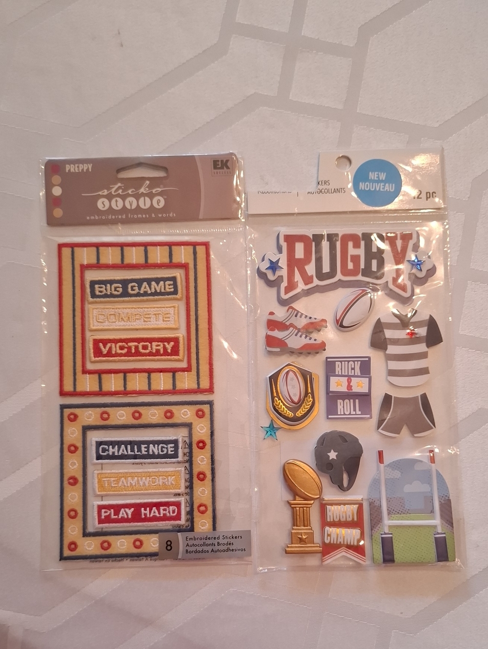 Preppy Rugby Frames  Embroidered Style Patches - Rugby Stickers